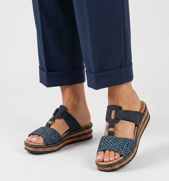 Rieker Slippers Blauw