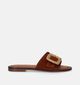 Marco Tozzi Nu-pieds plates en Cognac pour femmes (341345)