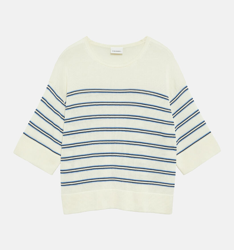 comma Ecru/Blauwe Trui voor dames (373155)
