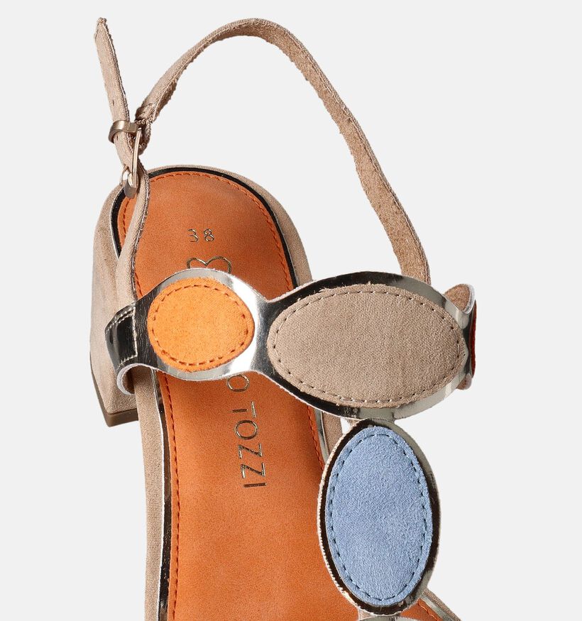 Marco Tozzi Beige Sandalen met blokhak voor dames (354219)