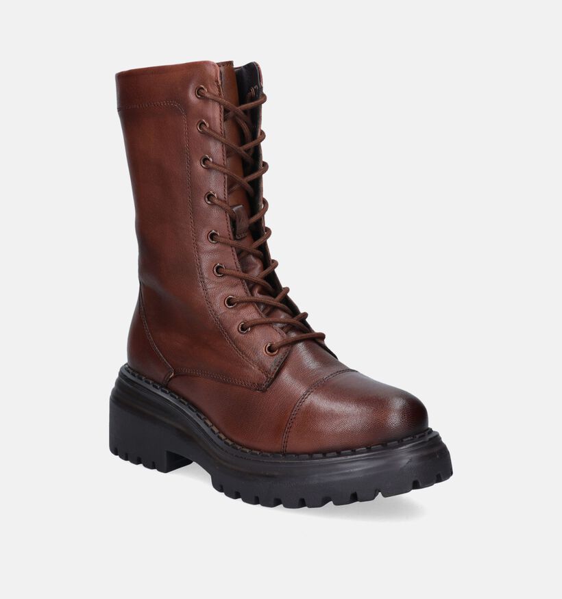 Hosis Print Cognac Biker boots voor dames (343660)