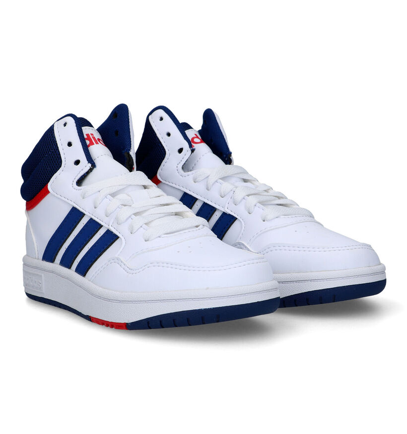 adidas Hoops mid 3.0 Witte Sneakers voor jongens, meisjes (324136)