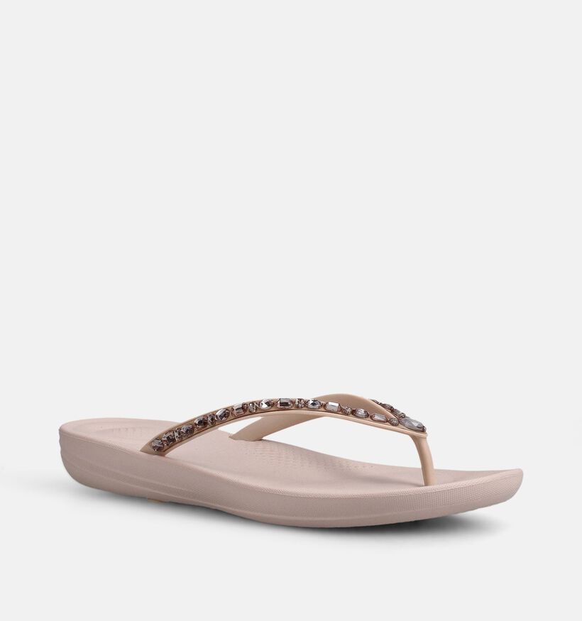 Fitflop Iqushion Multi-Crystal Ergonomic Tongs en Rose pour femmes (368671)