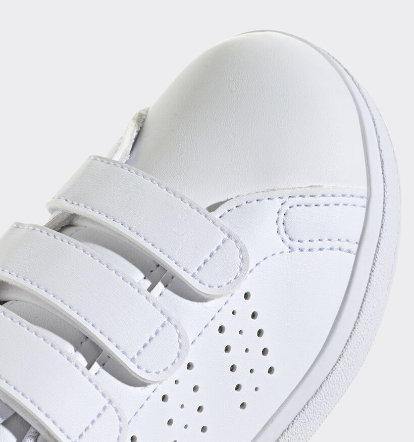 adidas Advantage Base 2.0 Witte Sneakers voor jongens, meisjes (350106)