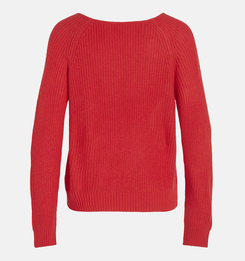 Vila OA Pull coll en V en Rouge pour femmes (335013)