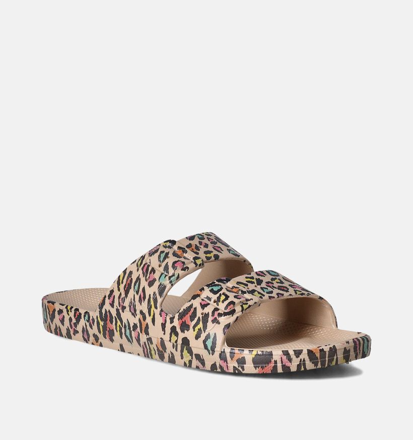 Freedom Moses Prints Claquettes en Beige pour femmes (354912)