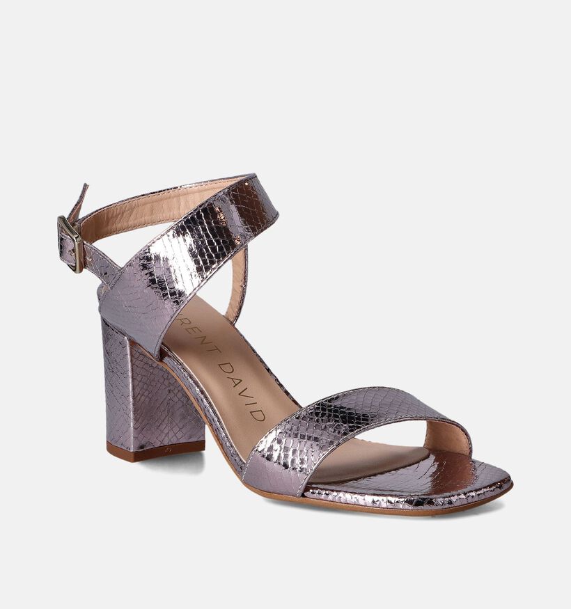 Laurent David Sandales à talons en Argent pour femmes (358590)