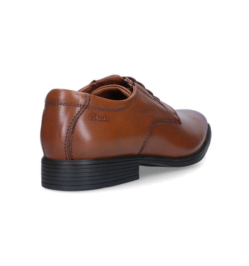 Clarks Tilden Plain Cognac Veterschoenen voor heren (330409)