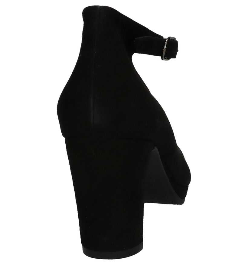 Zwarte Pumps met Bandje JHay in daim (231629)