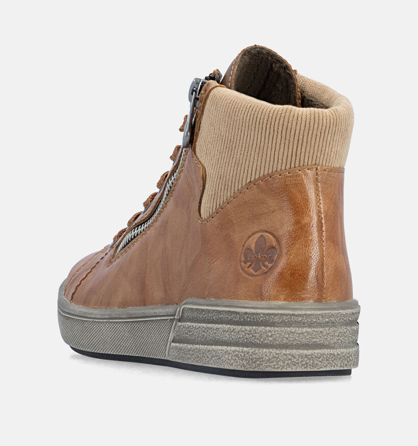 Rieker Baskets montantes en Cognac pour femmes (379955) - pour semelles orthop&eacute;diques