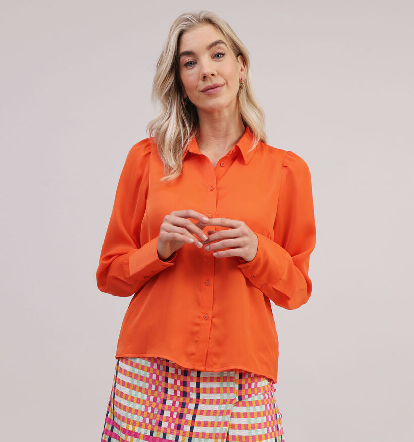 Vila Renny Blouse en satin en Orange pour femmes (323708)