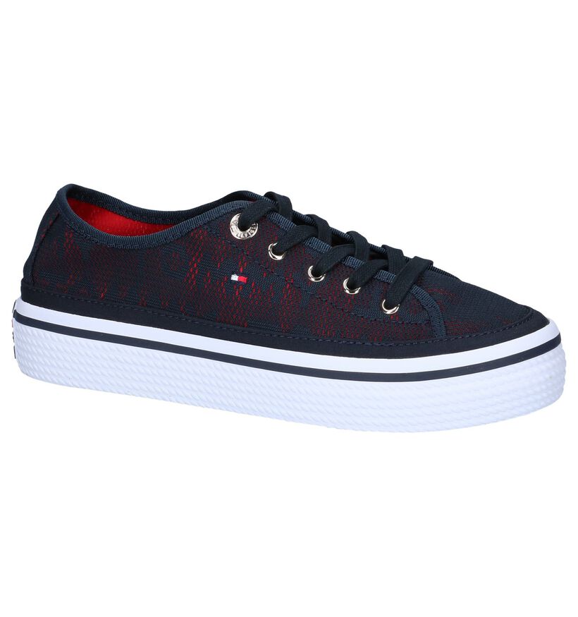 Blauwe Sneakers Tommy Hilfiger Tommy Jacquard Flatform in stof (241824)