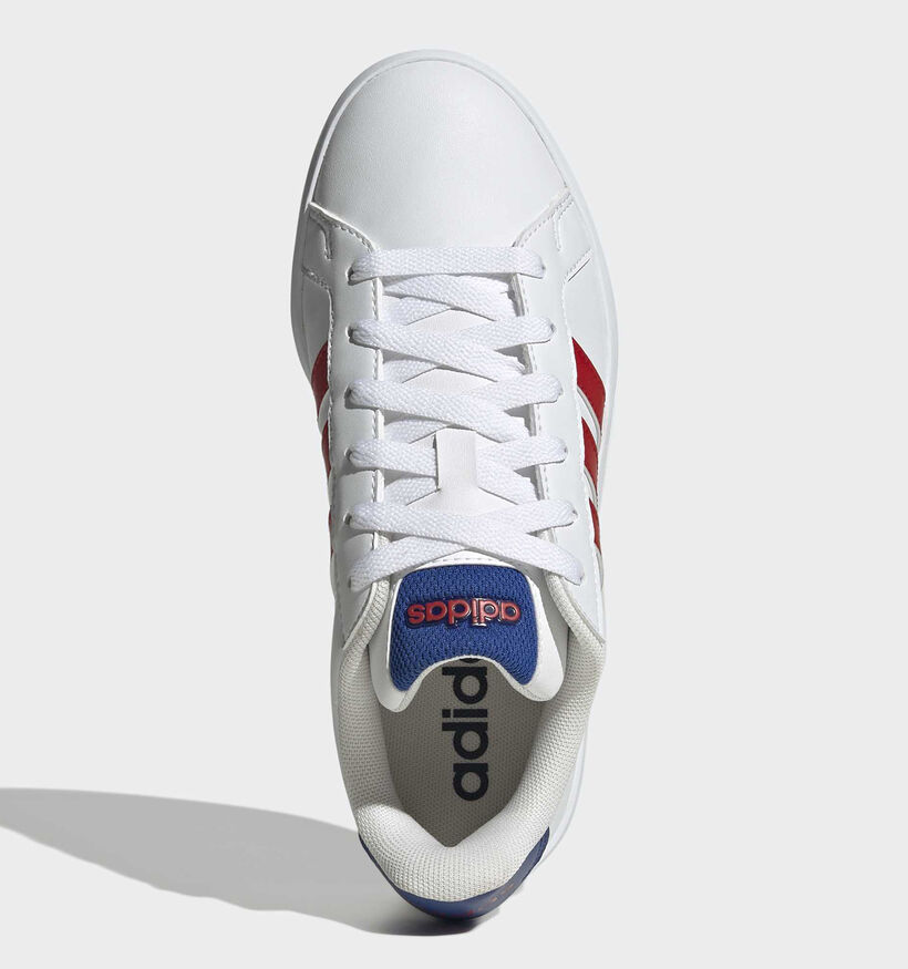 adidas Grand Court 3.0 Witte/Rode Sneakers voor jongens (375391)