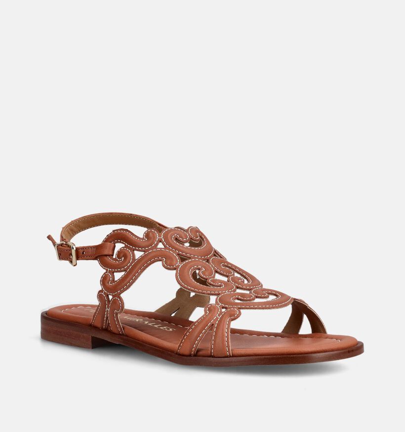 Pedro Miralles Cognac Platte Sandalen voor dames (373633)