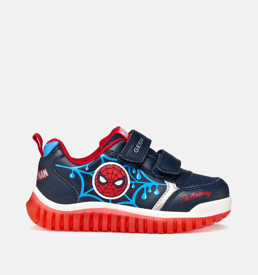 Geox Lightyloo Donkerblauwe/Rode Spiderman Sneakers voor jongens (370128)