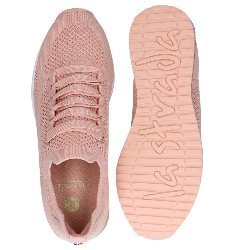 La Strada Baskets en Rose clair en textile (292901)