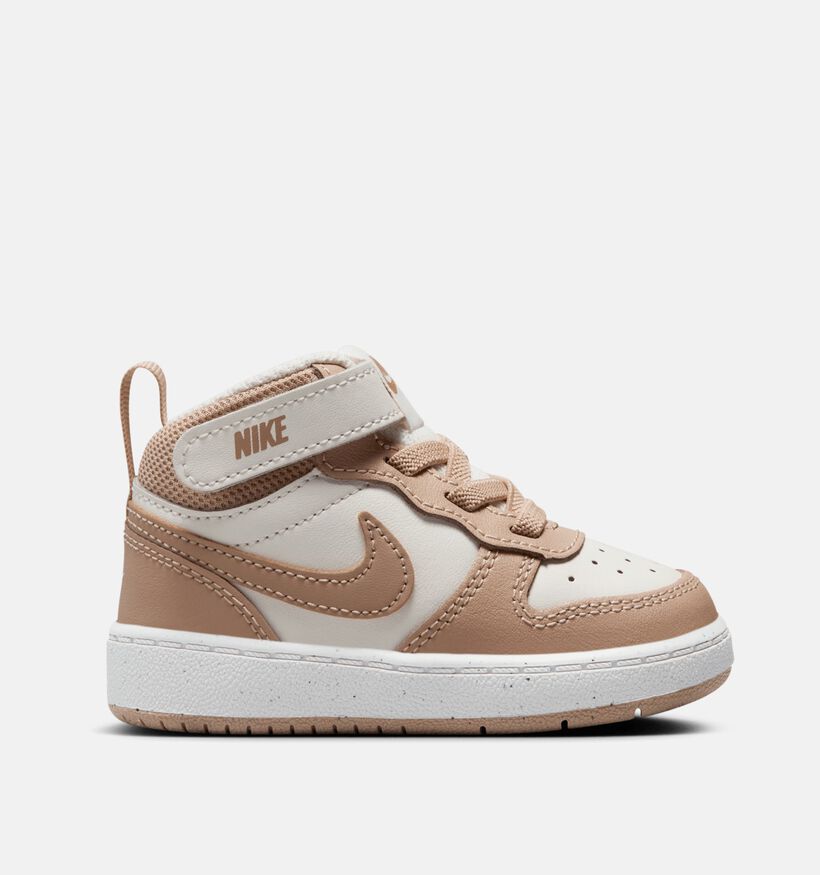 Nike Court Borough Ecru/Beige Sneakers voor meisjes (364598) - geschikt voor steunzolen