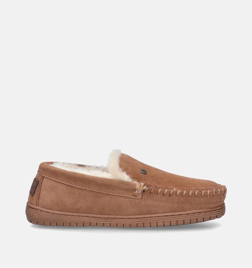 Warmbat Grizzly Pantoufles en Cognac pour hommes (346343)