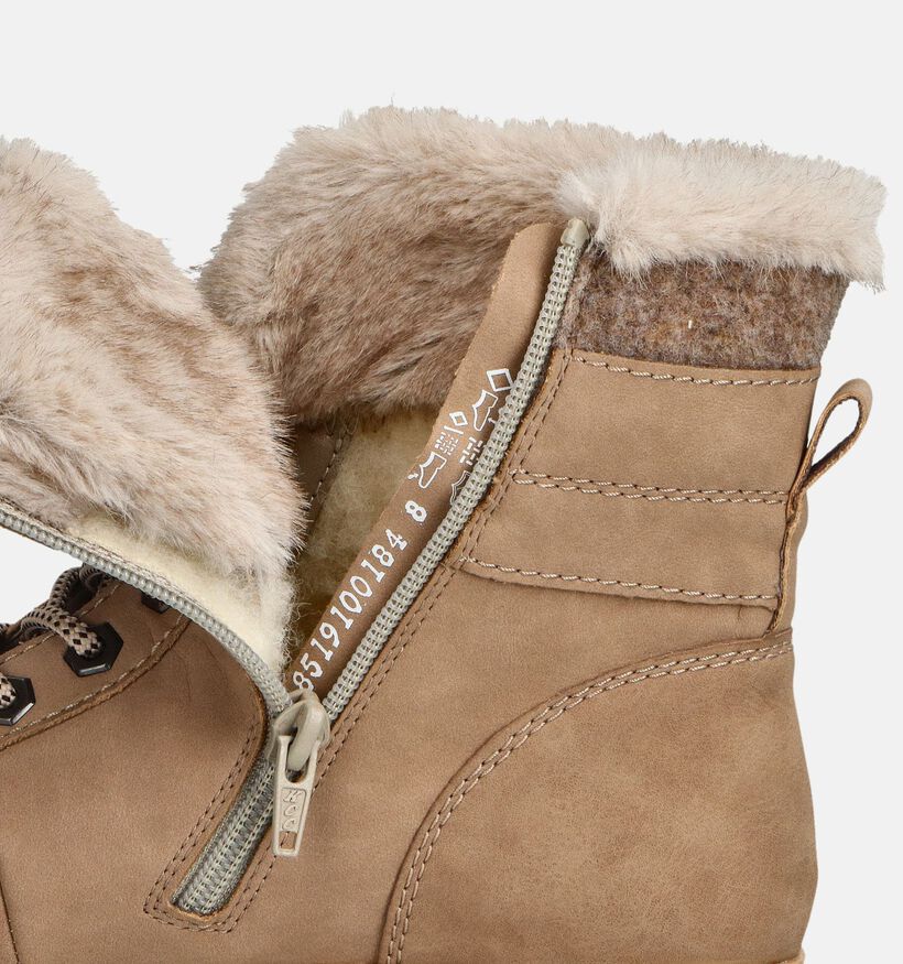 Remonte Bruine Winterboots met Veter en Rits voor dames (379852) - geschikt voor steunzolen