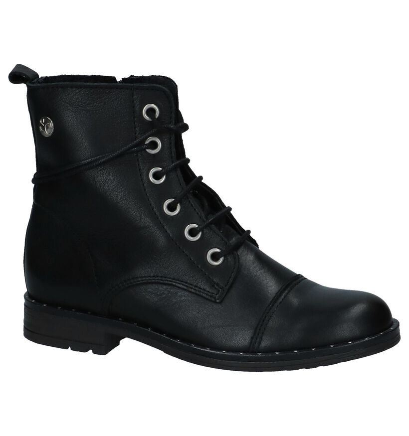 Zwarte Boots met Rits/Veter Scapa in leer (235881)