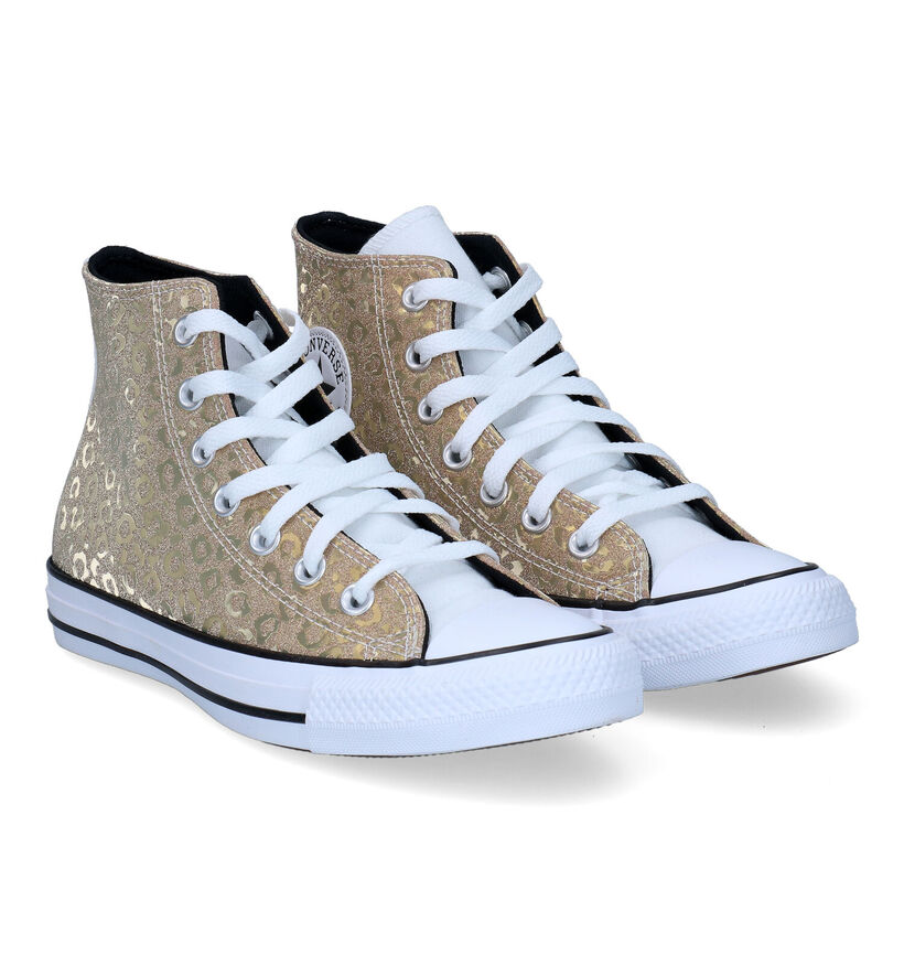 Converse CT All Star Leopard Glitter Baskets en Or en textile (300148)