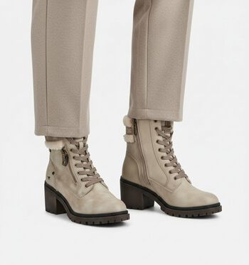 Mustang Enkellaarsjes Beige/Cognac