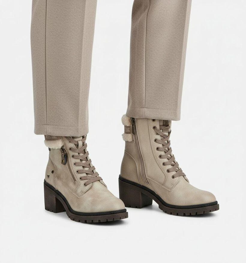 Mustang Bottines à talons en Beige pour femmes (363710)