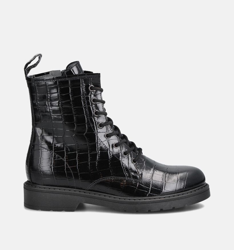 NeroGiardini Croco Zwarte Boots voor dames (363909) - geschikt voor steunzolen