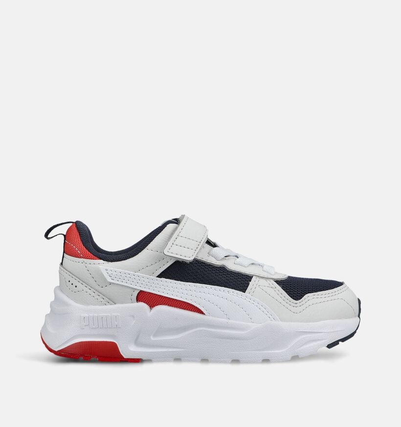 Puma Trinity Baskets basses en Blanc/Blue fonc&eacute; pour gar&ccedil;ons (380815) - pour semelles orthop&eacute;diques