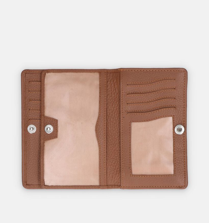 Crinkles Bruine Overslagportemonnee voor dames (340492)