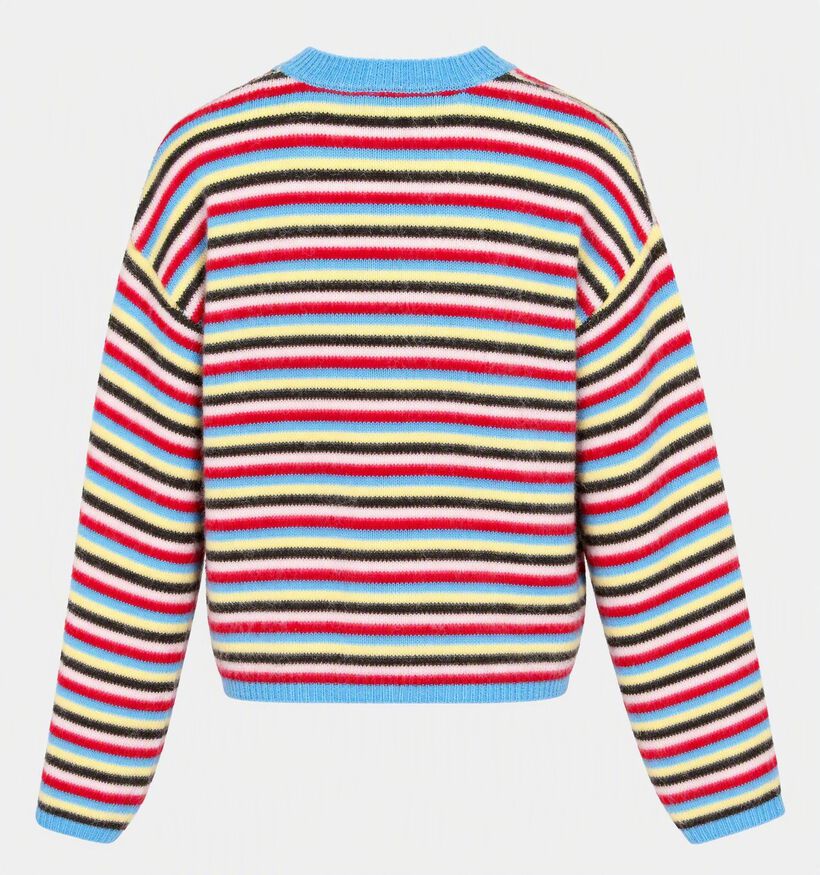 Pieces Ada Pull en Rouge/Bleu pour femmes (379327)