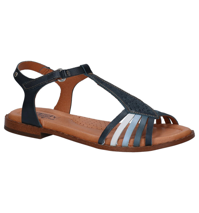 Pikolinos Algar Blauwe Sandalen in leer (289108)