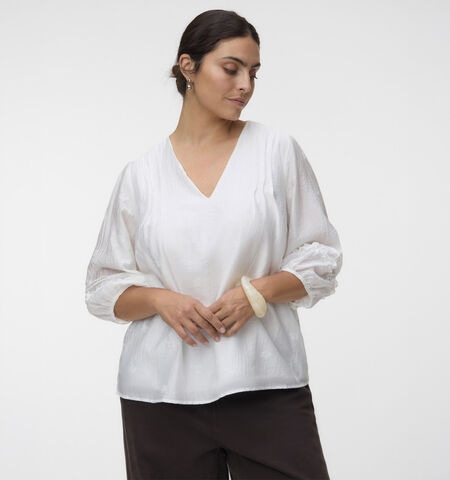 Vero Moda Curve Blouses Wit/Bruin