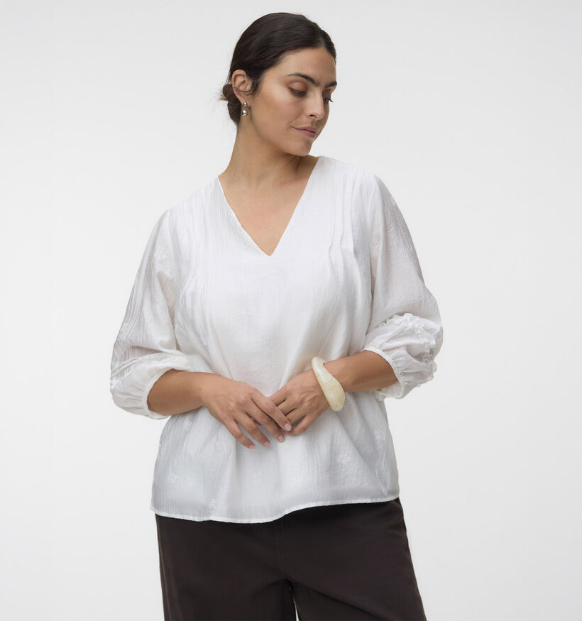 Vero Moda Curve Leslie Witte Blouse voor dames (378136)