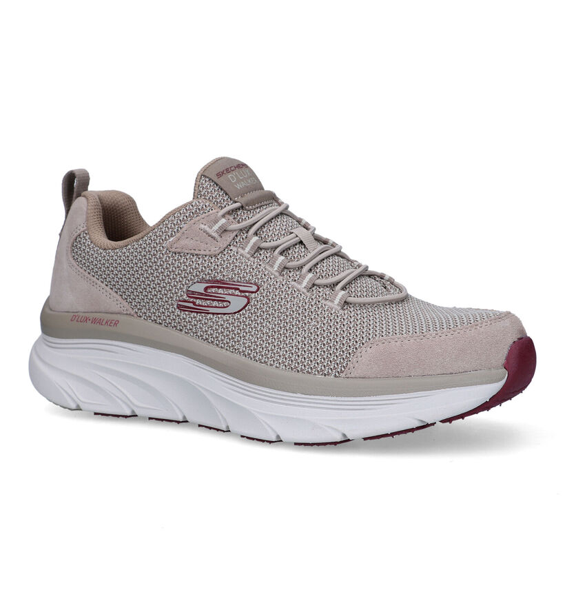 Skechers D'Lux Walker Relaxed Fit Taupe Slip-on sneakers in stof (322960)