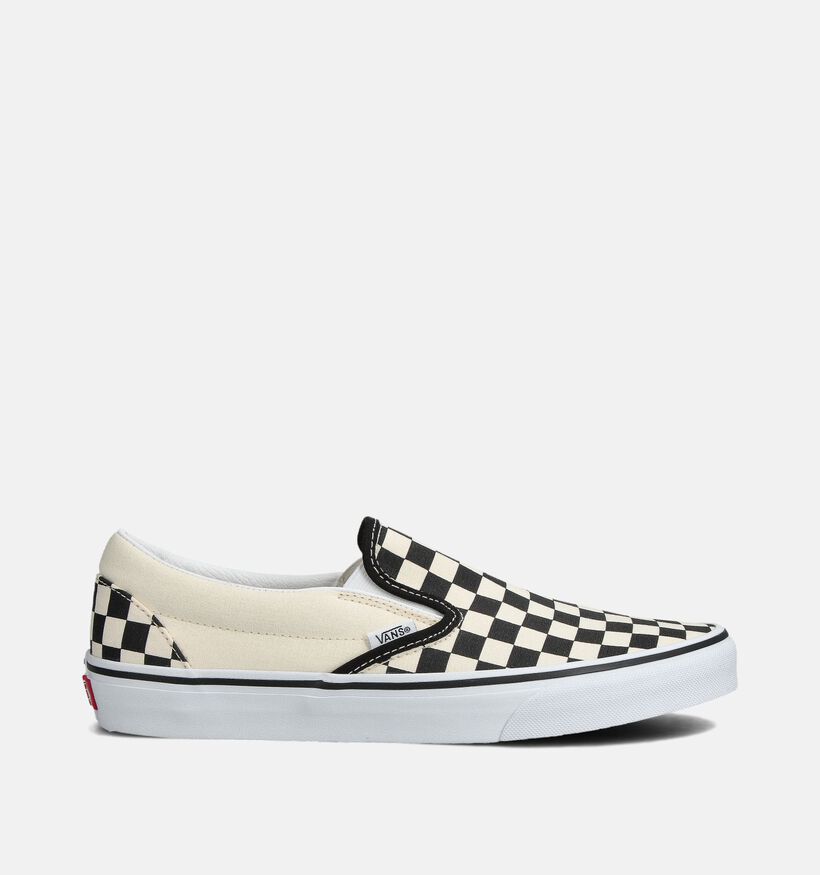 Vans Classic Checkerboard Ecru/Zwarte Slip-on Sneakers voor heren (360211)