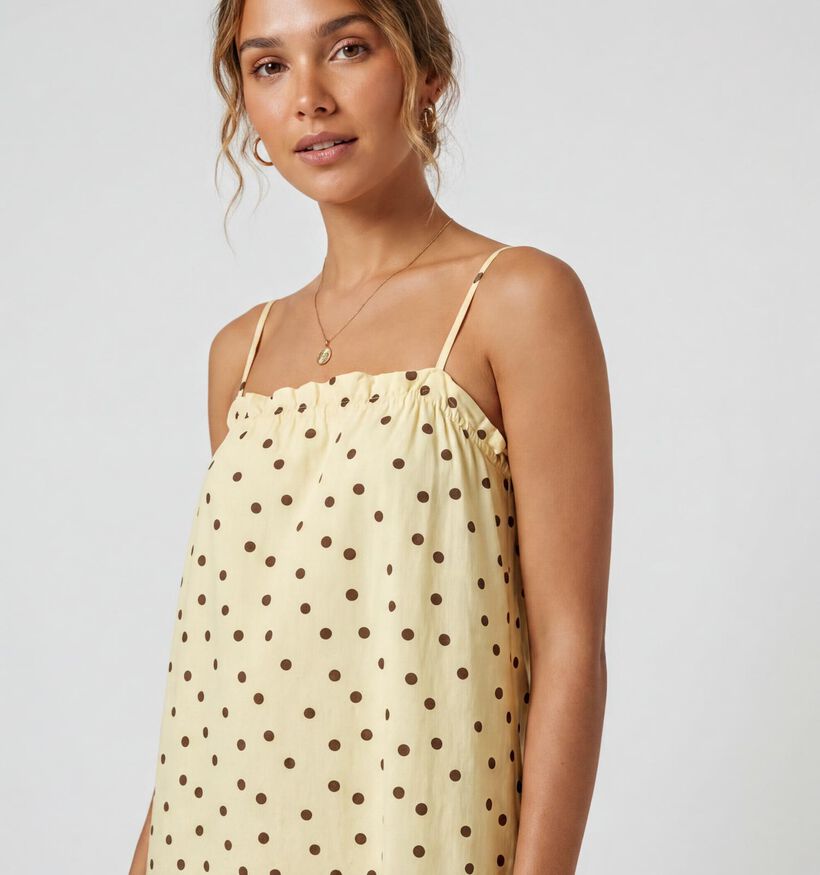 Pieces Parker Gele Midi-Jurk met Stippen voor dames (374927)