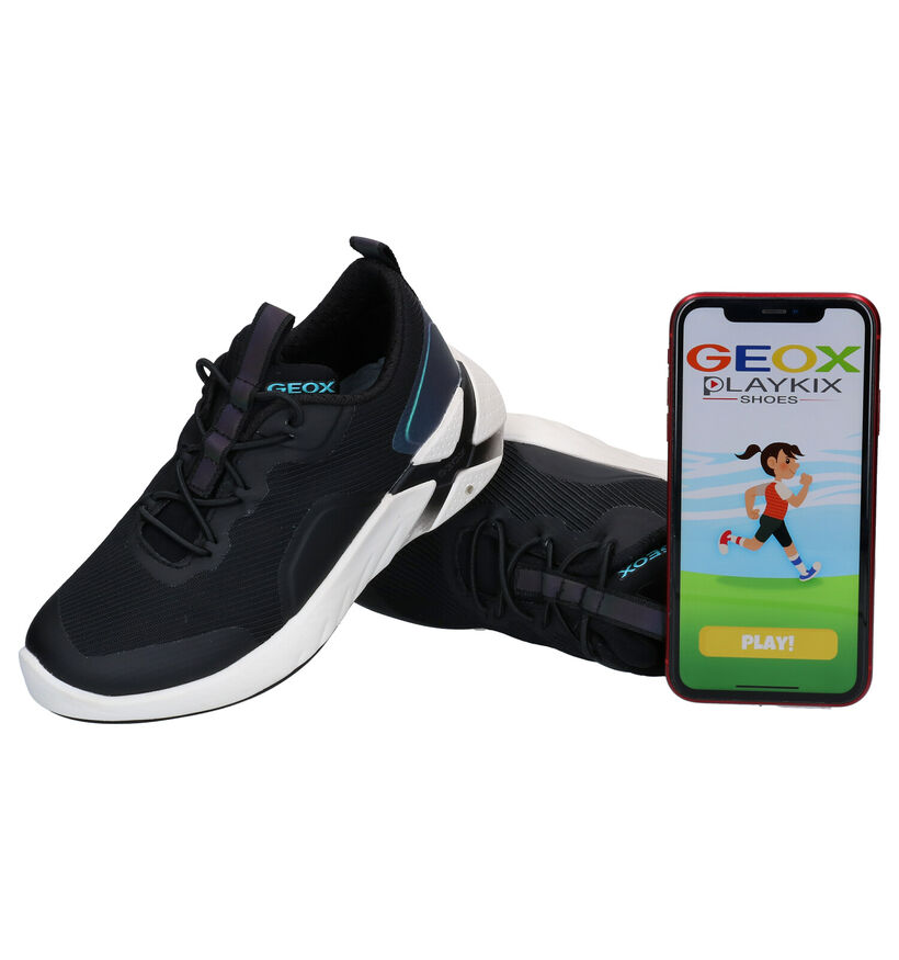 Geox Playkix Blauwe Sneakers voor jongens, meisjes (284101) - geschikt voor steunzolen