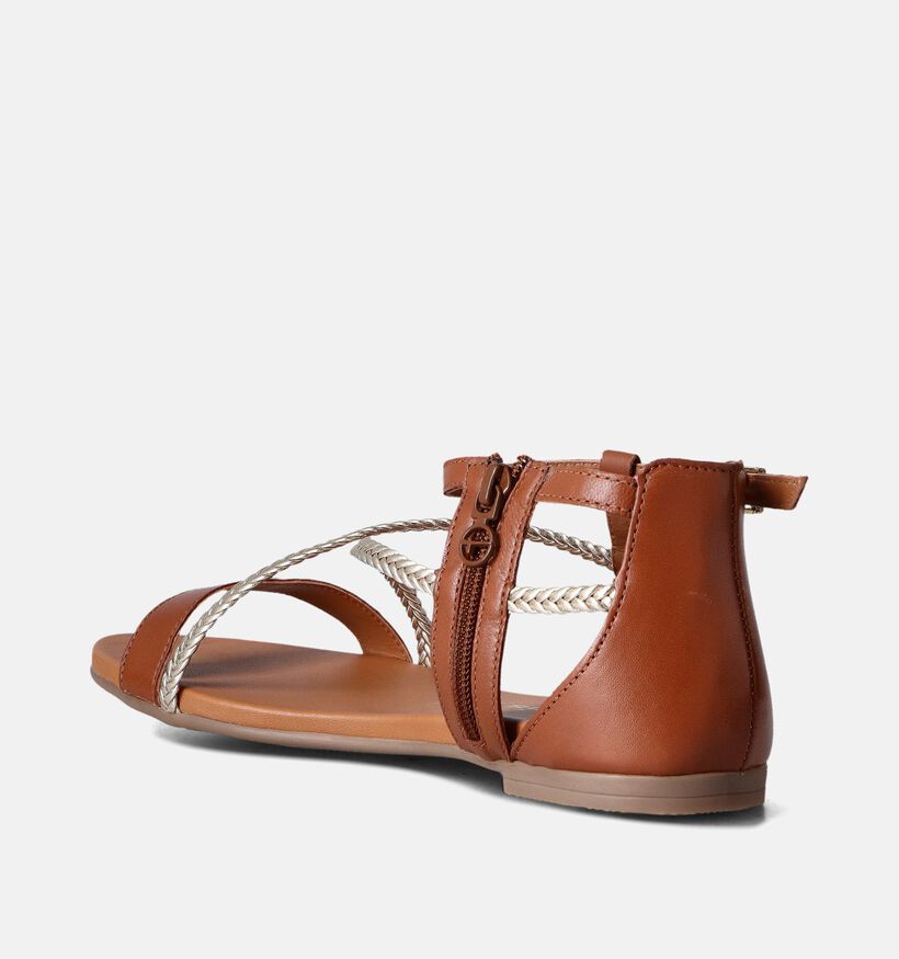 Tamaris Cognac Platte sandalen voor dames (354420)