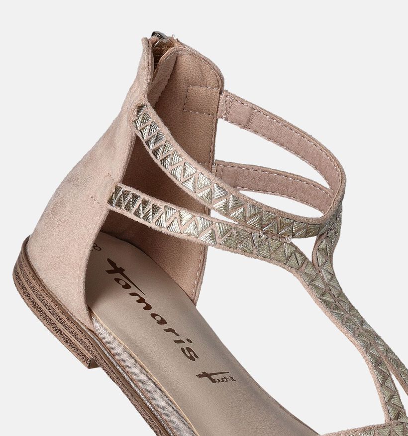Tamaris Sandales tressé avec talon fermé en Beige pour femmes (354359)