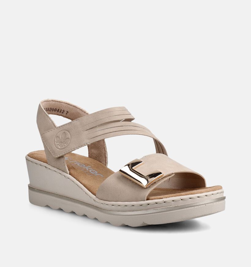Rieker Beige Sandalen met Sleehak voor dames (370409)