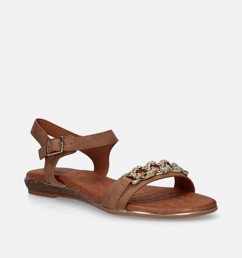 Double Heart Cognac Sandalen voor dames (342057)