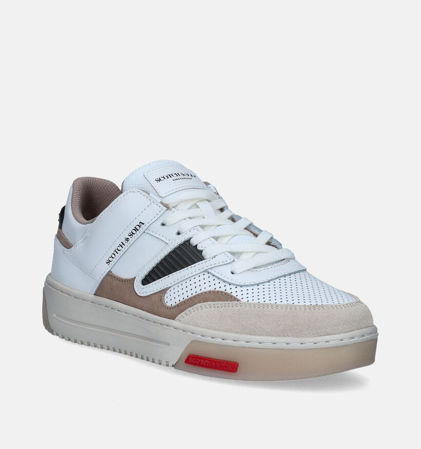 Scotch & Soda New Cup Witte Veterschoenen voor heren (345457) - geschikt voor steunzolen