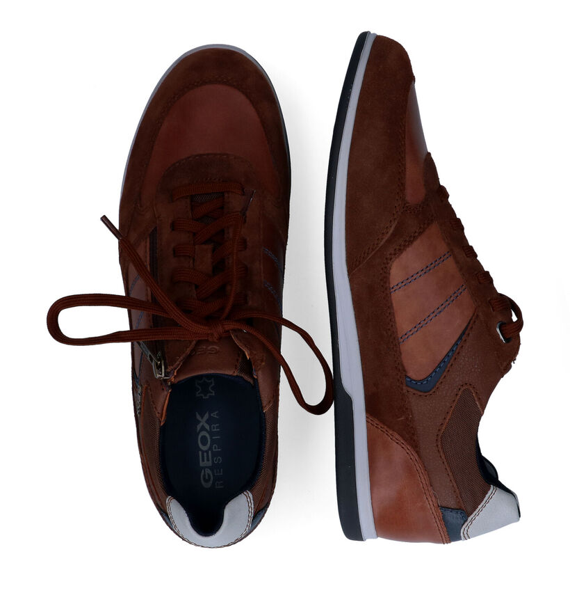 Geox Renan Chaussures à lacets en Cognac en cuir (303578)