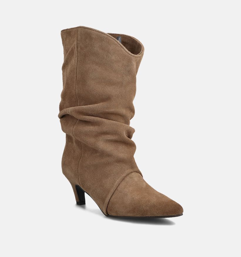 Shoecolate Bottes courtes en Taupe pour femmes (368937)