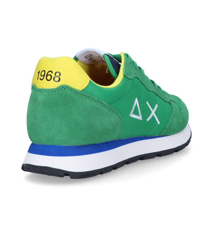 Sun 68 Tom Solid Groene Sneakers in nubuck (322370)