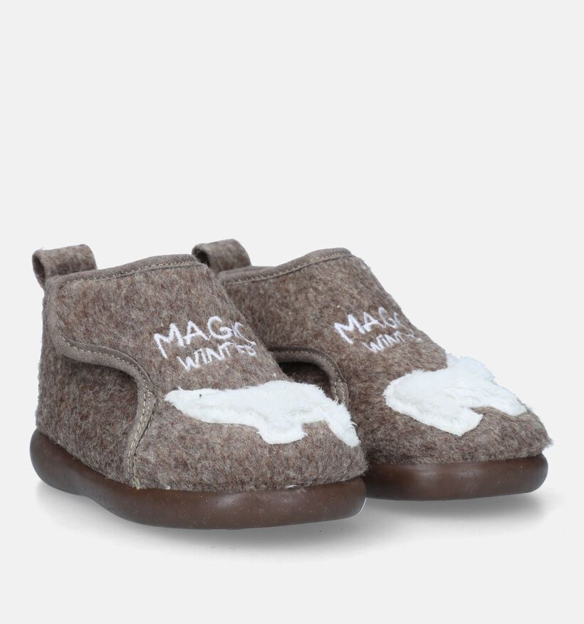 Milo & Mila Bruine Babypantoffels voor meisjes, jongens (332295) - geschikt voor steunzolen