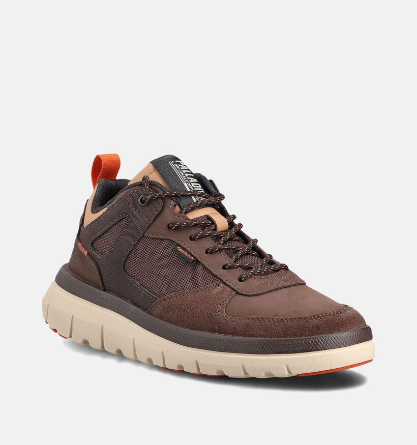 Palladium Pallaflex LO Mix Donkerbruine Veterschoenen voor heren (362104) - geschikt voor steunzolen