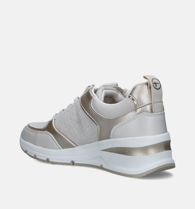 Tamaris Ecru Sneakers met sleehak voor dames (351515) - geschikt voor steunzolen