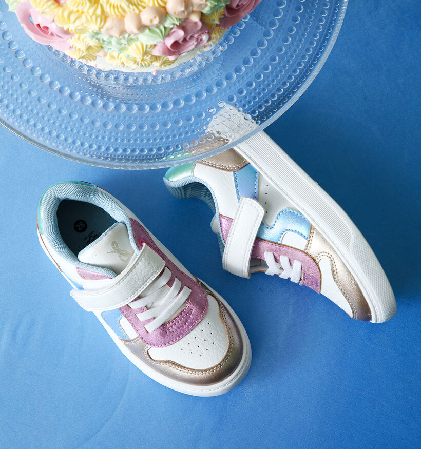 Milo & Mila Baskets basses en Blanc pour filles (354179) - pour semelles orthopédiques